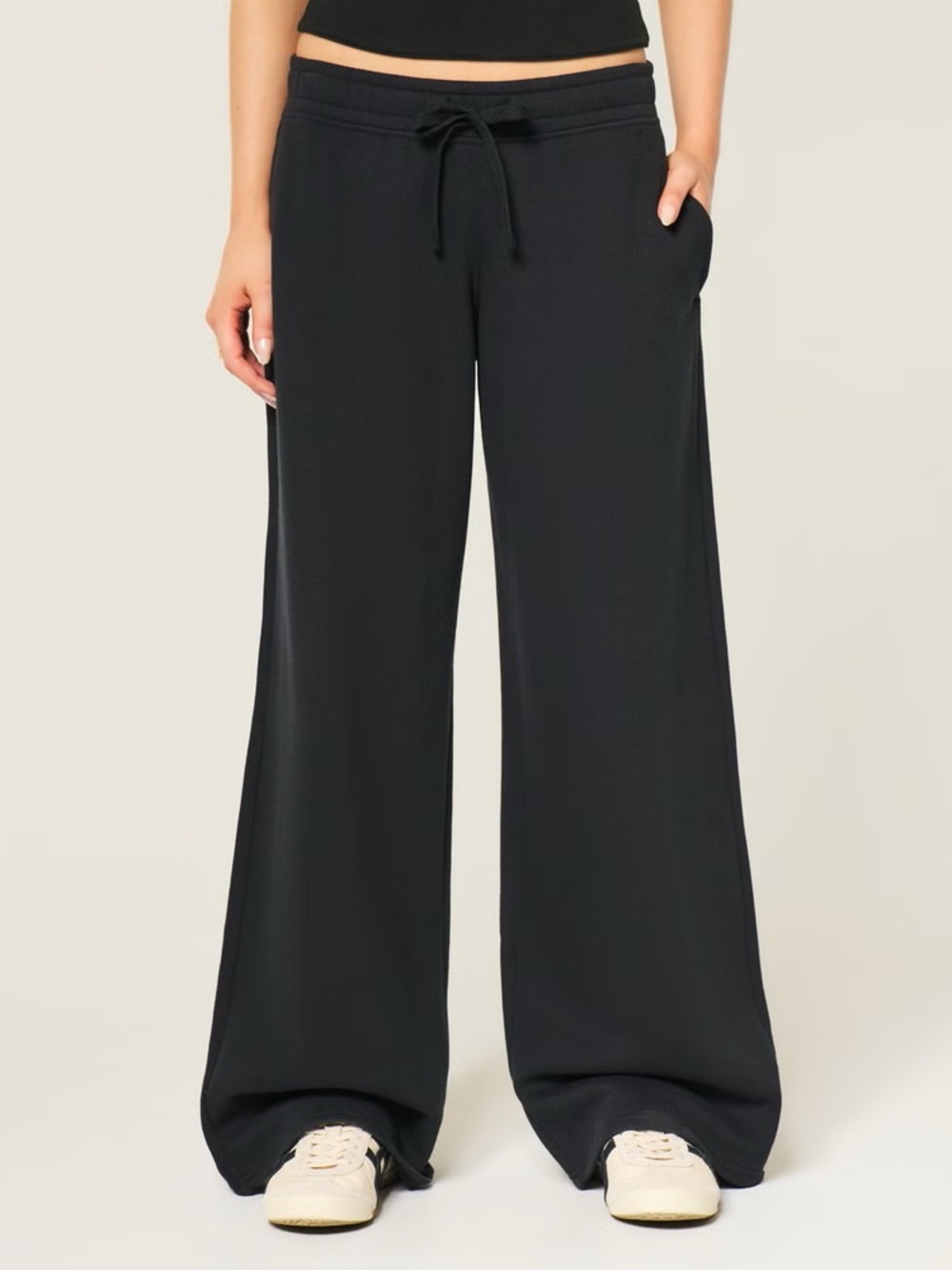 Zara Washed Charcoal Relaxed-Fit Wide-Leg Pants